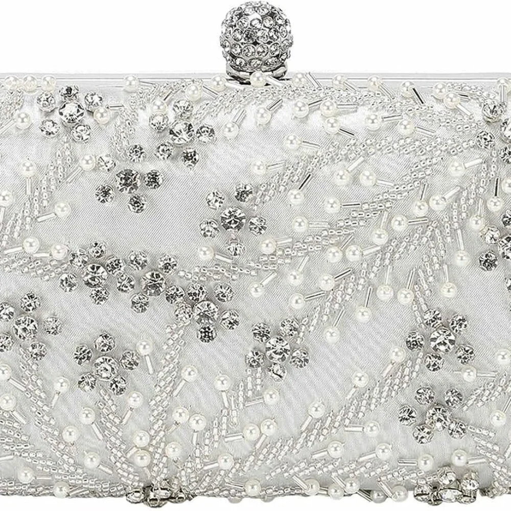 Evening Clutch Bag Rhinestone Polyester Silver Versatile Formal Party